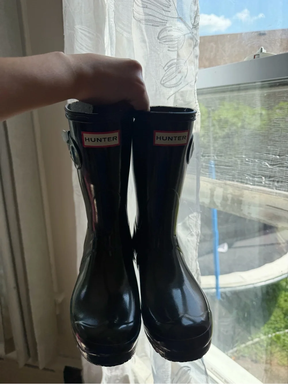 Hunter Women's Black Gloss Short Rain Boots